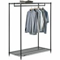 Nexel Free Standing Clothes Rack, 2 Shelf, 48inW x 24inD x 63inH, Black 184448B